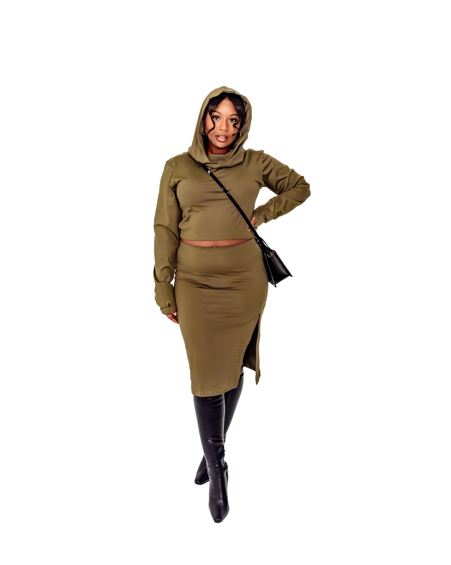 ProtectHer Pencil Skirt w/slit: Click for available colors