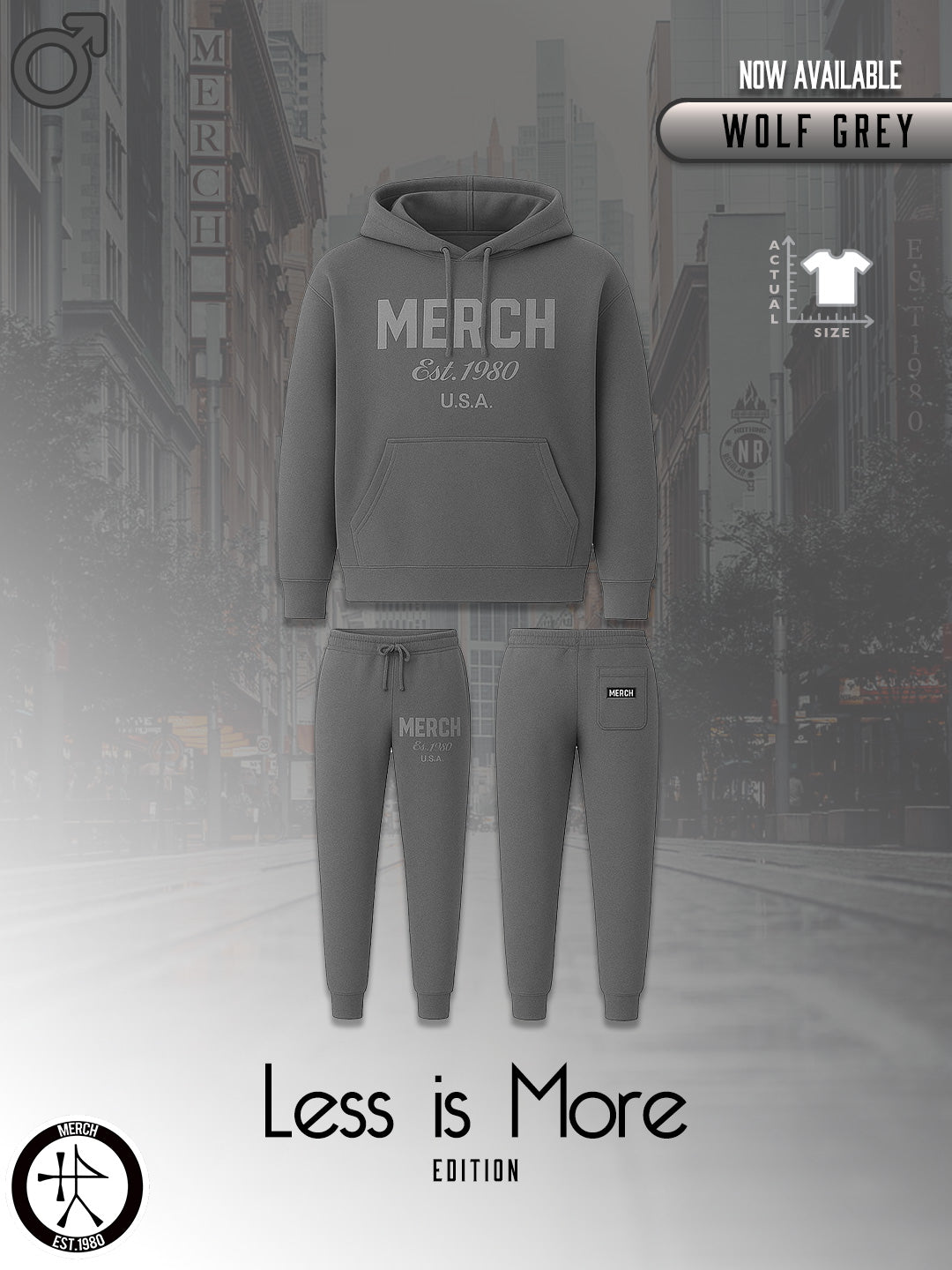 MERCH Less is More Men's Leisure Suit